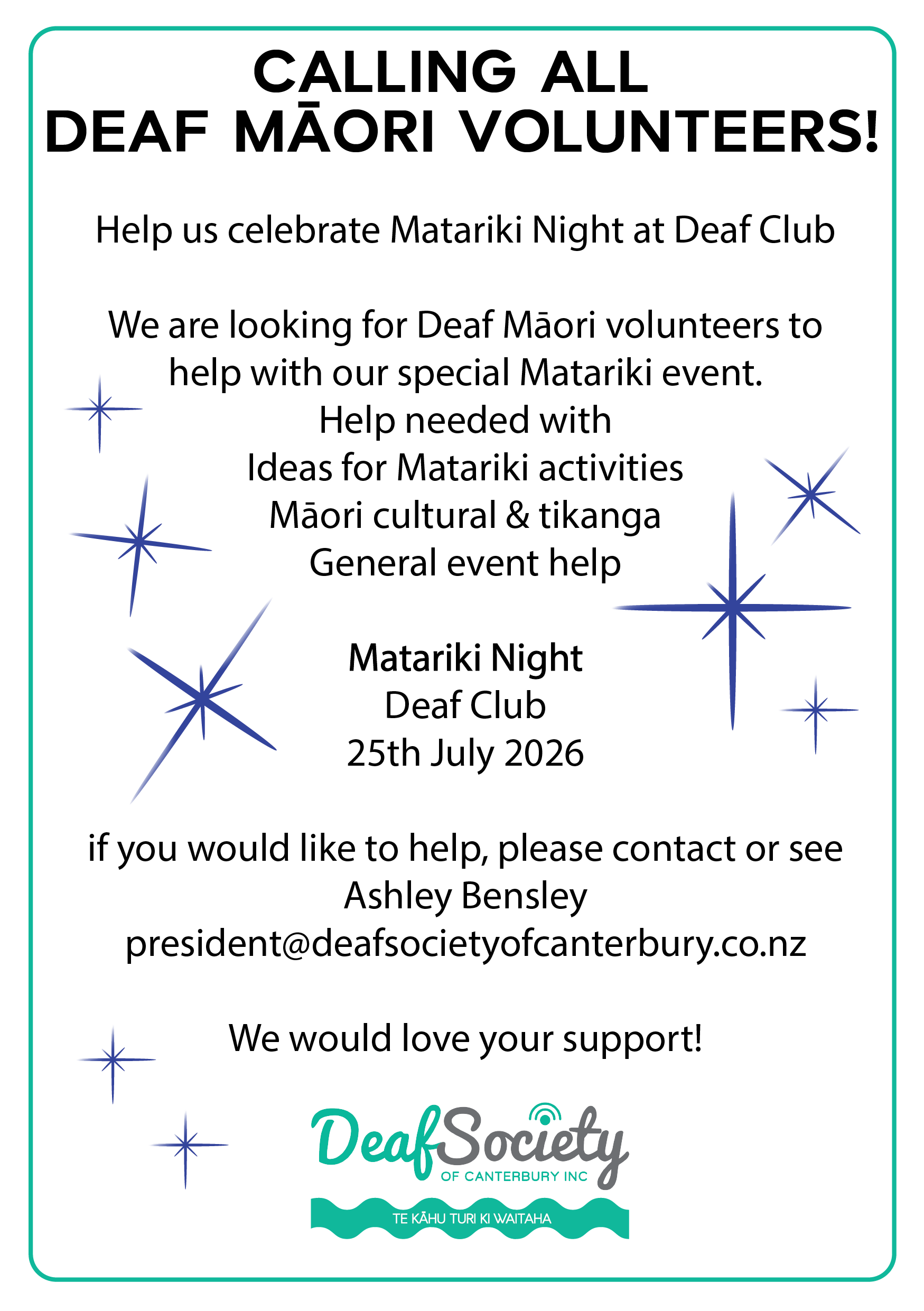 Help need for Matariki Night 01